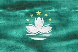 3D-Illustration of a Macao flag - realistic waving fabric flag photo