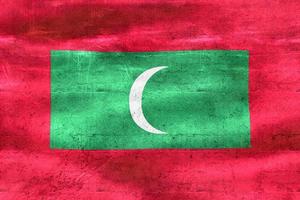 3D-Illustration of a Maldives flag - realistic waving fabric flag photo