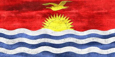 3D-Illustration of a Kiribati flag - realistic waving fabric flag photo