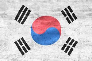 Ilustración 3d de una bandera de corea del sur - bandera de tela ondeante realista foto