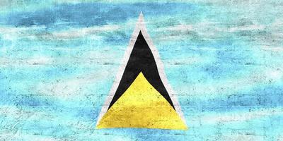 3D-Illustration of a Saint Lucia flag - realistic waving fabric flag photo