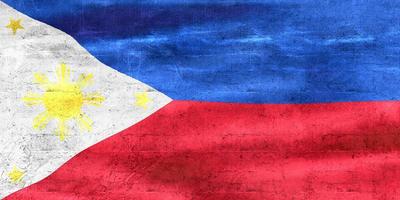 3D-Illustration of a Philippines flag - realistic waving fabric flag photo