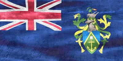 3D-Illustration of a Pitcairn Islands flag - realistic waving fabric flag photo