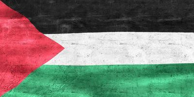 3D-Illustration of a Palestine flag - realistic waving fabric flag photo
