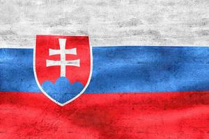 3D-Illustration of a Slovakia flag - realistic waving fabric flag photo