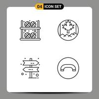 4 Creative Icons Modern Signs and Symbols of ball decision player leaf decline Editable Vector Design Elements