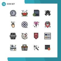 paquete de iconos de vector de stock de 16 signos y símbolos de línea para computadoras de hardware de comida de gas de contaminación elementos de diseño de vector creativo editable