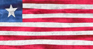 3D-Illustration of a Liberia flag - realistic waving fabric flag photo