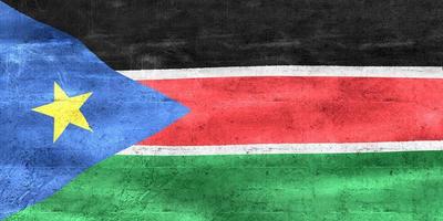 Ilustración 3d de una bandera de sudán del sur - bandera de tela ondeante realista foto