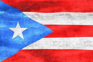 Ilustración 3d de una bandera de puerto rico - bandera de tela ondeante realista foto