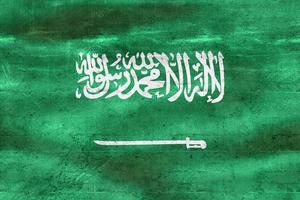 Ilustración 3d de una bandera de arabia saudita - bandera de tela ondeante realista foto