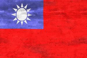 3D-Illustration of a Taiwan flag - realistic waving fabric flag photo