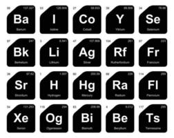 20 Preiodic table of the elements Icon Pack Design vector