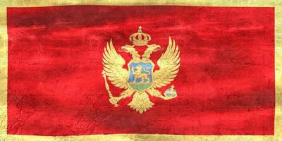 Ilustración 3d de una bandera de montenegro - bandera de tela ondeante realista foto