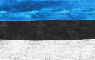 Estonia flag - realistic waving fabric flag photo