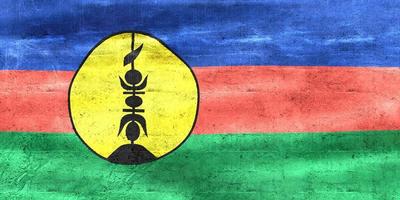 3D-Illustration of a New Caledonia flag - realistic waving fabric flag photo