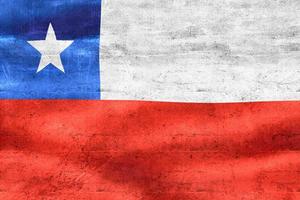 Chile flag - realistic waving fabric flag photo