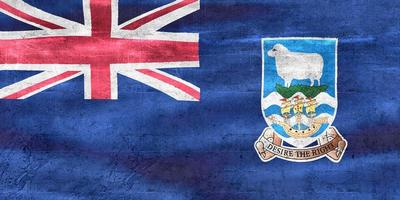 bandera de las islas malvinas - bandera de tela ondeante realista foto