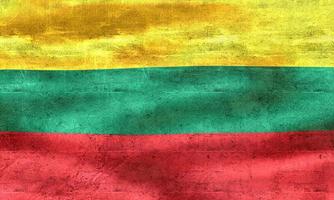 3D-Illustration of a Lithuania flag - realistic waving fabric flag photo