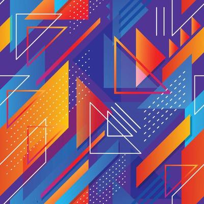 Geometric Shape Gradient Color Seamless Pattern