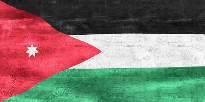 3D-Illustration of a Jordan flag - realistic waving fabric flag photo