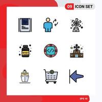 Universal Icon Symbols Group of 9 Modern Filledline Flat Colors of whey protein update nutrition nature Editable Vector Design Elements