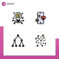 4 Creative Icons Modern Signs and Symbols of business social stock beat canada Editable Vector Design Elements