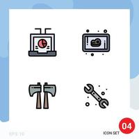 paquete de iconos de vector de stock de 4 signos y símbolos de línea para los elementos de diseño de vector editables mecánicos de carne de informe de canadá empresarial