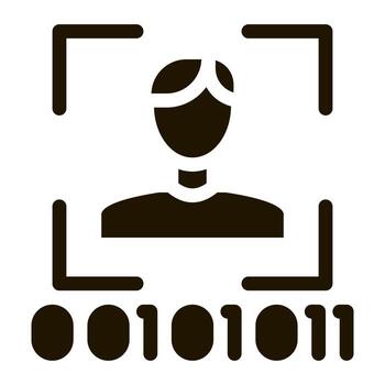 Human Binary Code Icon Vector Glyph Illustration