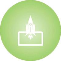 Unique Rocket Launched Vector Glyph Icon