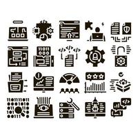 Software Testing And Analysis Icons Set Vector