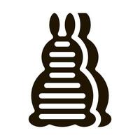 capa de baño en forma de conejo icono vector glifo ilustración