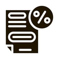 Bonus Percentage Document Icon Vector Glyph Illustration