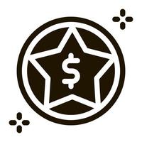 dólar estrella bono icono vector glifo ilustración