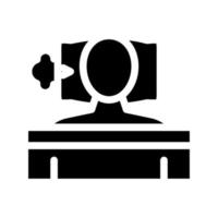 sleeping and cough in bed icon vector glyph illustration
