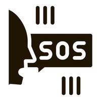 human screaming sos icon Vector Glyph Illustration