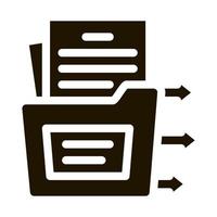 document in folder icon Vector Glyph Illustration