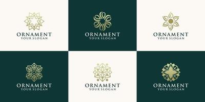 conjunto de elegante plantilla de diseño de logotipo ornamental vector