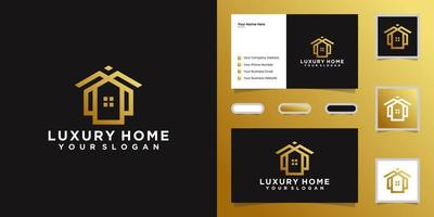 modern minimalist home logo icon and business card design vector