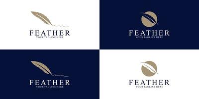 feather logo design inspiration for law and business vector