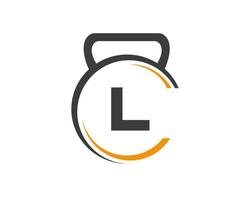 Letter L Fitness Gym Logo Design. Fitness Club Exercising Logo vector