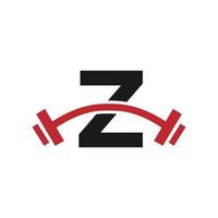 Letter Z Fitness Gym Logo Design. Fitness Club Exercising Logo vector