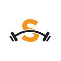 Letter S Fitness Gym Logo Design. Fitness Club Exercising Logo vector