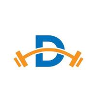 Letter D Fitness Gym Logo Design. Fitness Club Exercising Logo vector