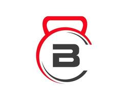 Letter B Fitness Gym Logo Design. Fitness Club Exercising Logo vector