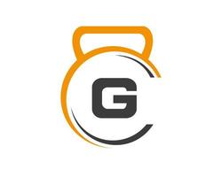 Letter G Fitness Gym Logo Design. Fitness Club Exercising Logo vector