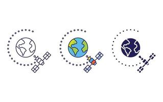 Satellite Orbit icon vector