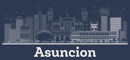 Vector Illustration. Business Travel and Concept with Historic Architecture. Asuncion