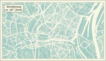 mapa de la ciudad de estrasburgo, francia, en estilo retro. esquema del mapa. ilustración vectorial vector