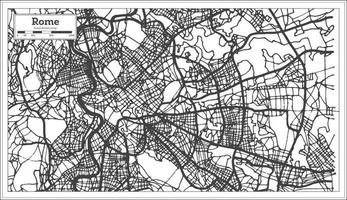mapa de la ciudad de roma italia en color blanco y negro. vector